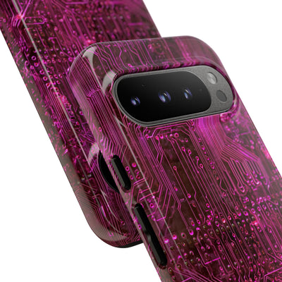 Magenta Circuit Trace · Tough Phone Case for Pixel ·  Pink