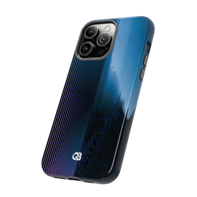 Blue Tough Phone Case for iPhone - Indigo Distortion Wave