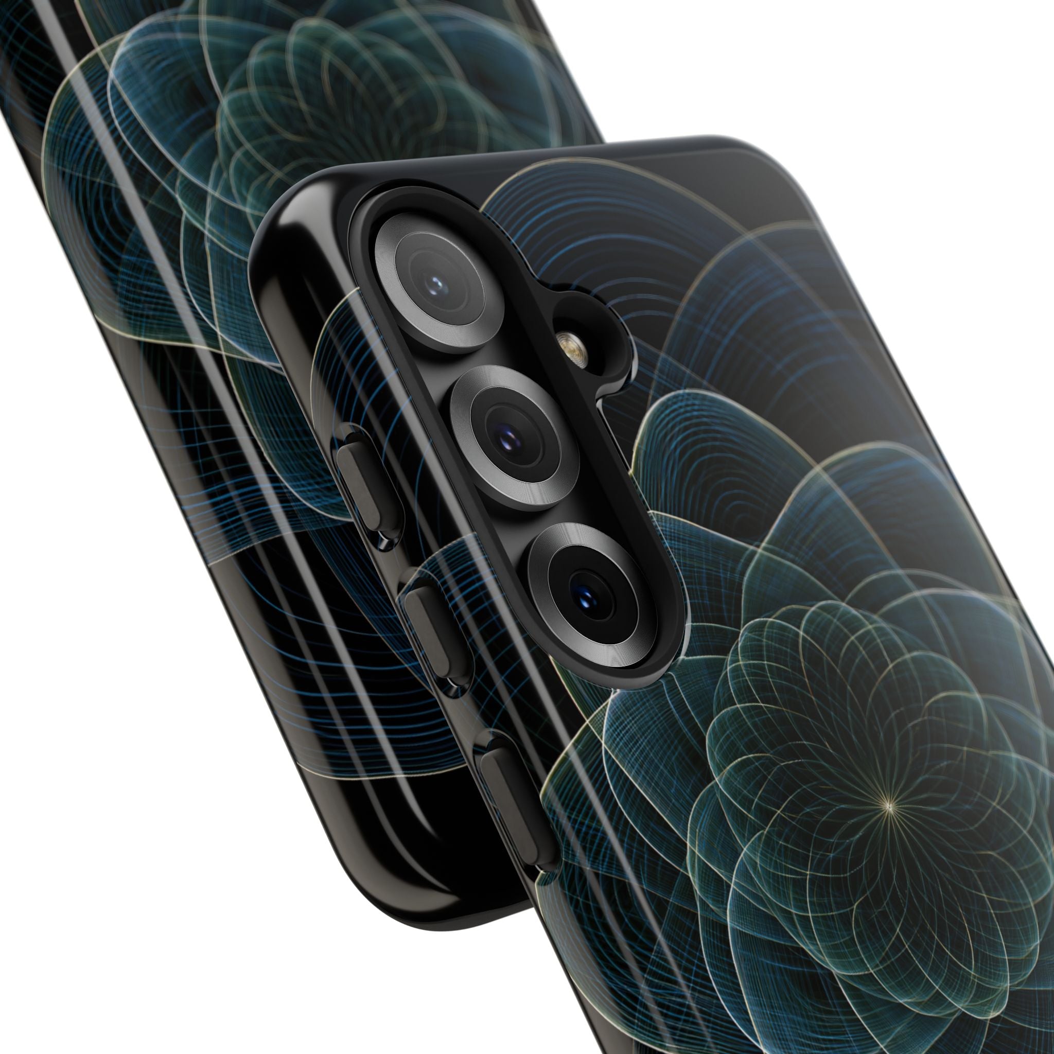 Blue Tough Phone Case for Samsung - Celestial Wireframe Bloom