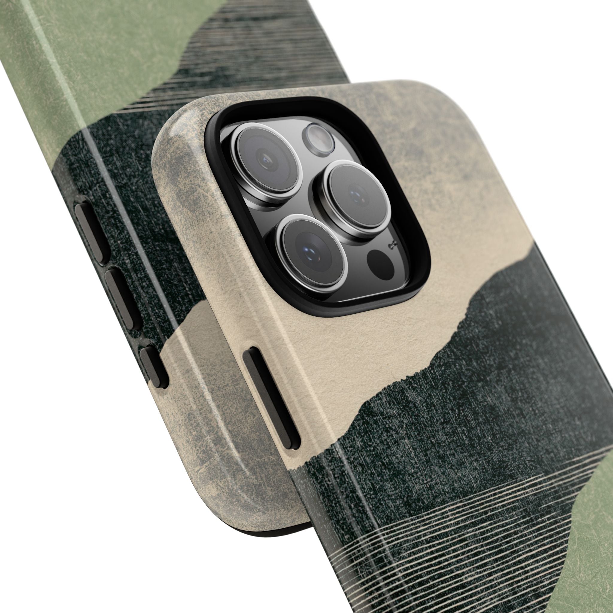 Green Tough Phone Case for iPhone - Moss Ridge Grain