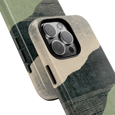 Green Tough Phone Case for iPhone - Moss Ridge Grain