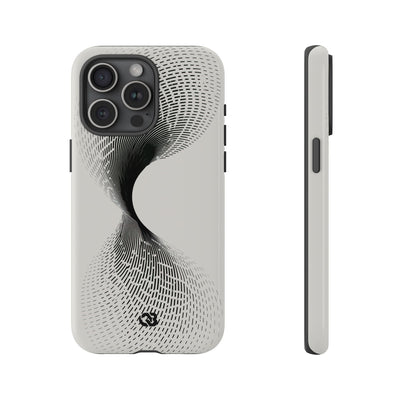 White Tough Phone Case for iPhone - Linear Torsion Grid