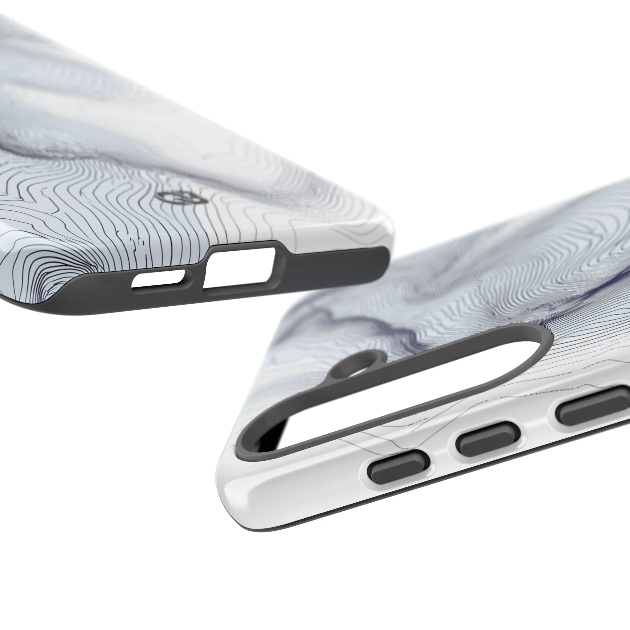 White Tough Phone Case for Samsung - Nordic Ridge Topo