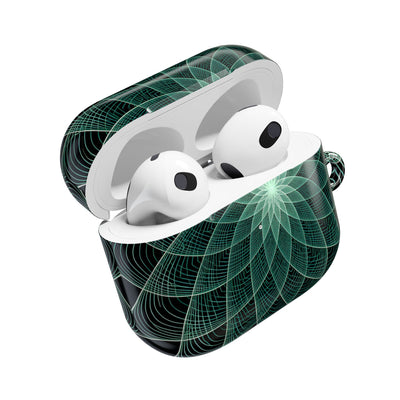 Verdant Harmonic Bloom · Hard Case for AirPods & AirPods Pro · Black