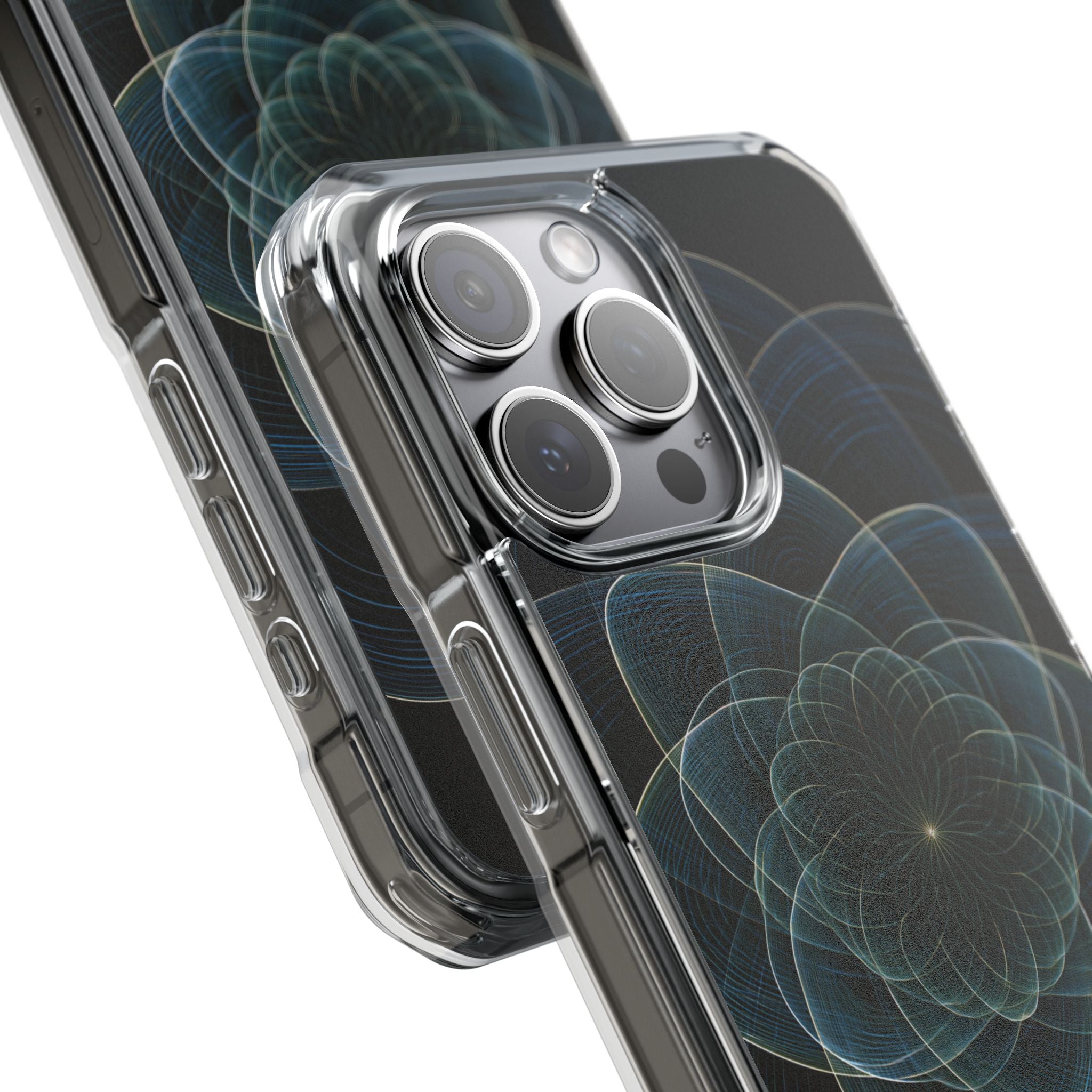 Blue Impact MagSafe Phone Case for iPhone - Celestial Wireframe Bloom