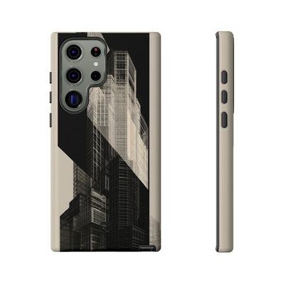 Beige Tough Phone Case for Samsung - Monolith Urban Grid