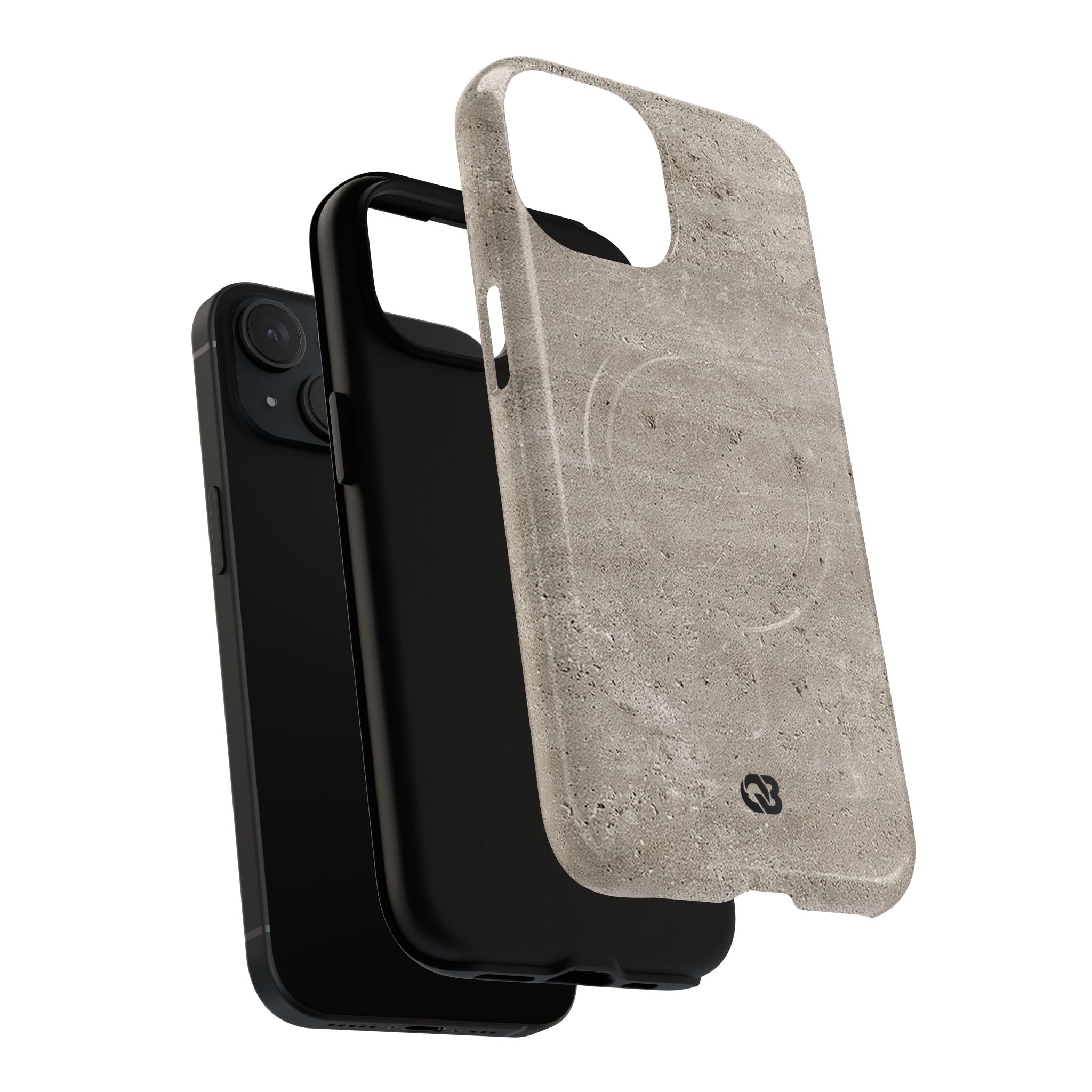 Grey Tough 2.0 Magsafe Phone Case for iPhone - Brutalist Stone Grit