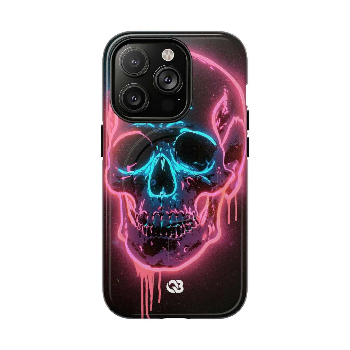 Neon Drip Skull · Tough 2.0 Magnetic Phone Case for iPhone · Black