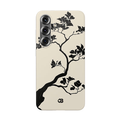 Beige Lite Phone Case for Samsung - Obsidian Bonsai Silhouette