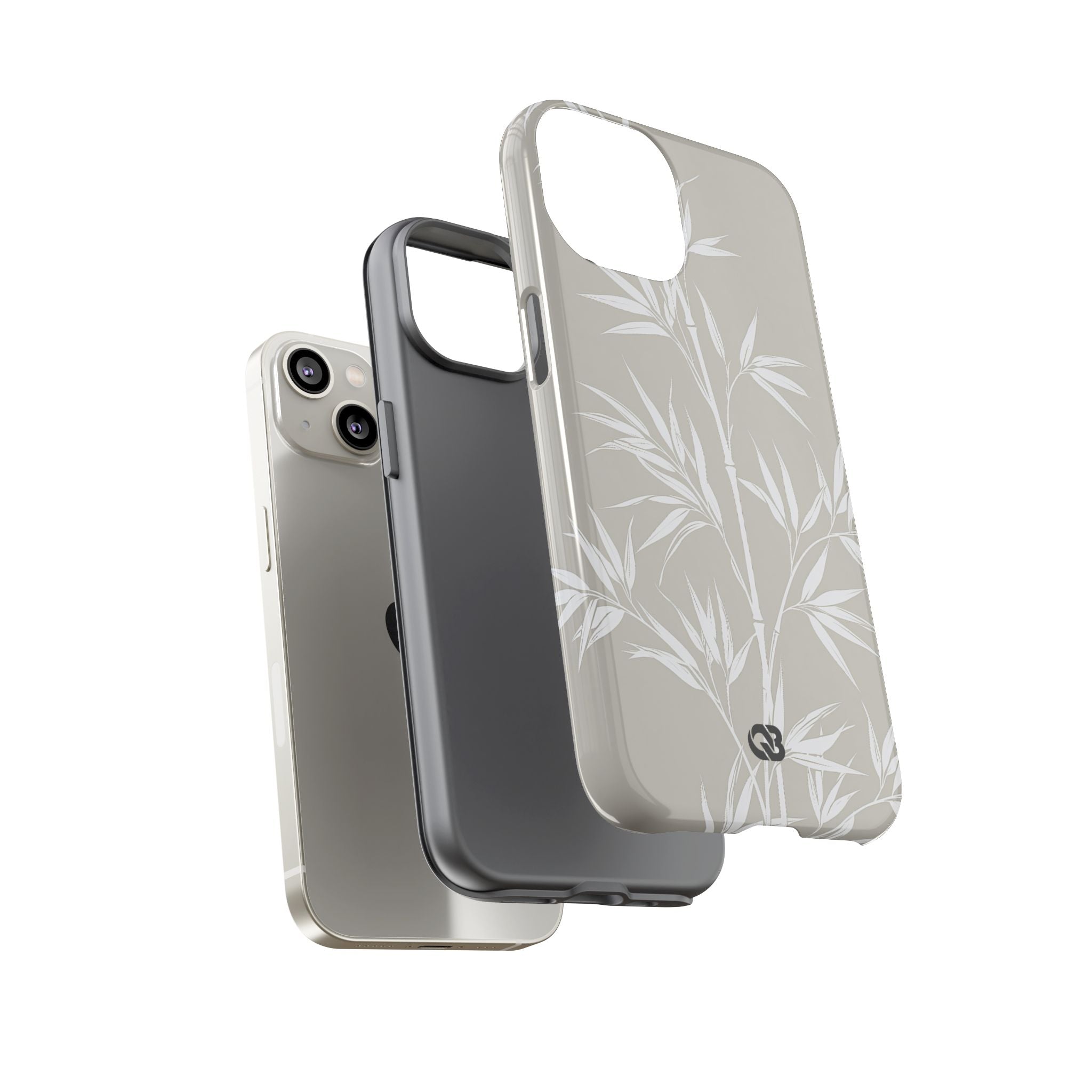 Beige Tough Phone Case for iPhone - Sandstone Bamboo Stalks