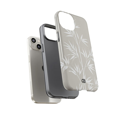 Beige Tough Phone Case for iPhone - Sandstone Bamboo Stalks