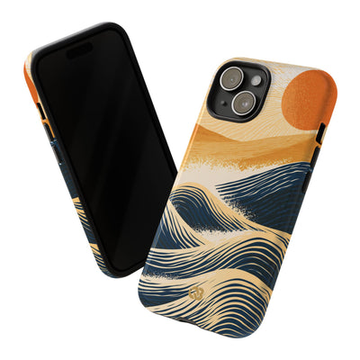 Blue Tough Phone Case for iPhone - Kyoto Cresting Tide
