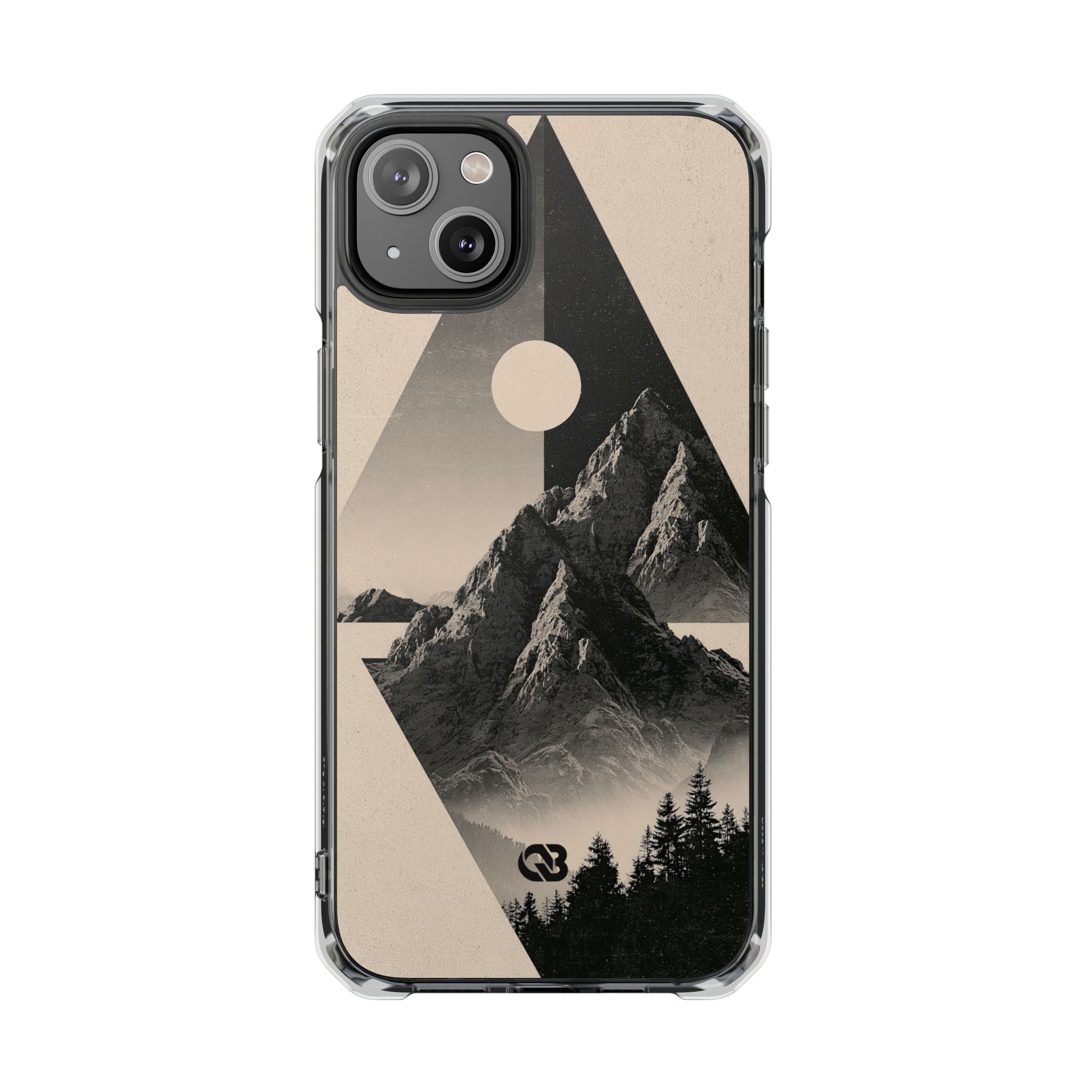Beige Impact MagSafe Phone Case for iPhone - Obsidian Summit Parchment