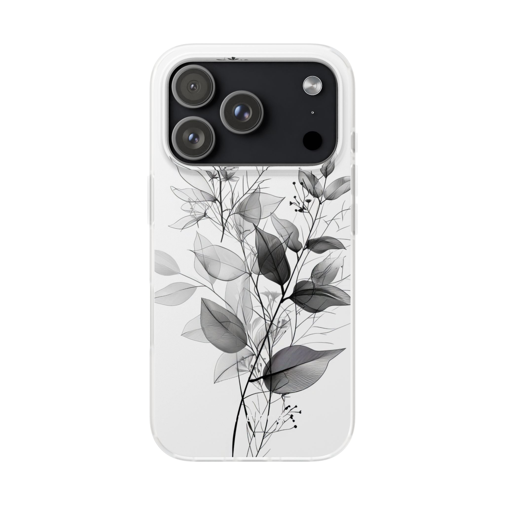 Veined Leaves Gray iPhone 17 Pro Case - Soft - CASE•BOB