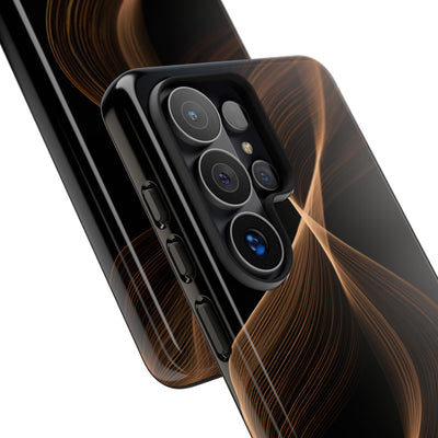 Brown Tough Phone Case for Samsung - Copper Silk Wave