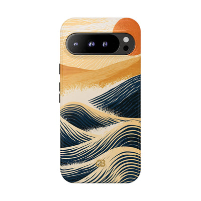 Blue Tough Phone Case for Google Pixel - Kyoto Cresting Tide