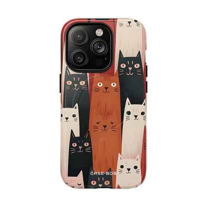 Elongated Cats Black iPhone 14 Pro Case - Tough+