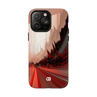 Red Tough 2.0 Magsafe Phone Case for iPhone - Crimson Pulse Horizon