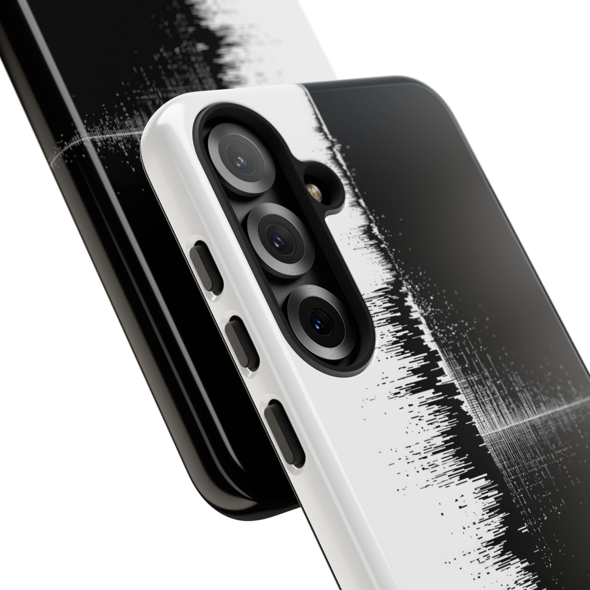 Black Tough Phone Case for Samsung - Static Signal Split