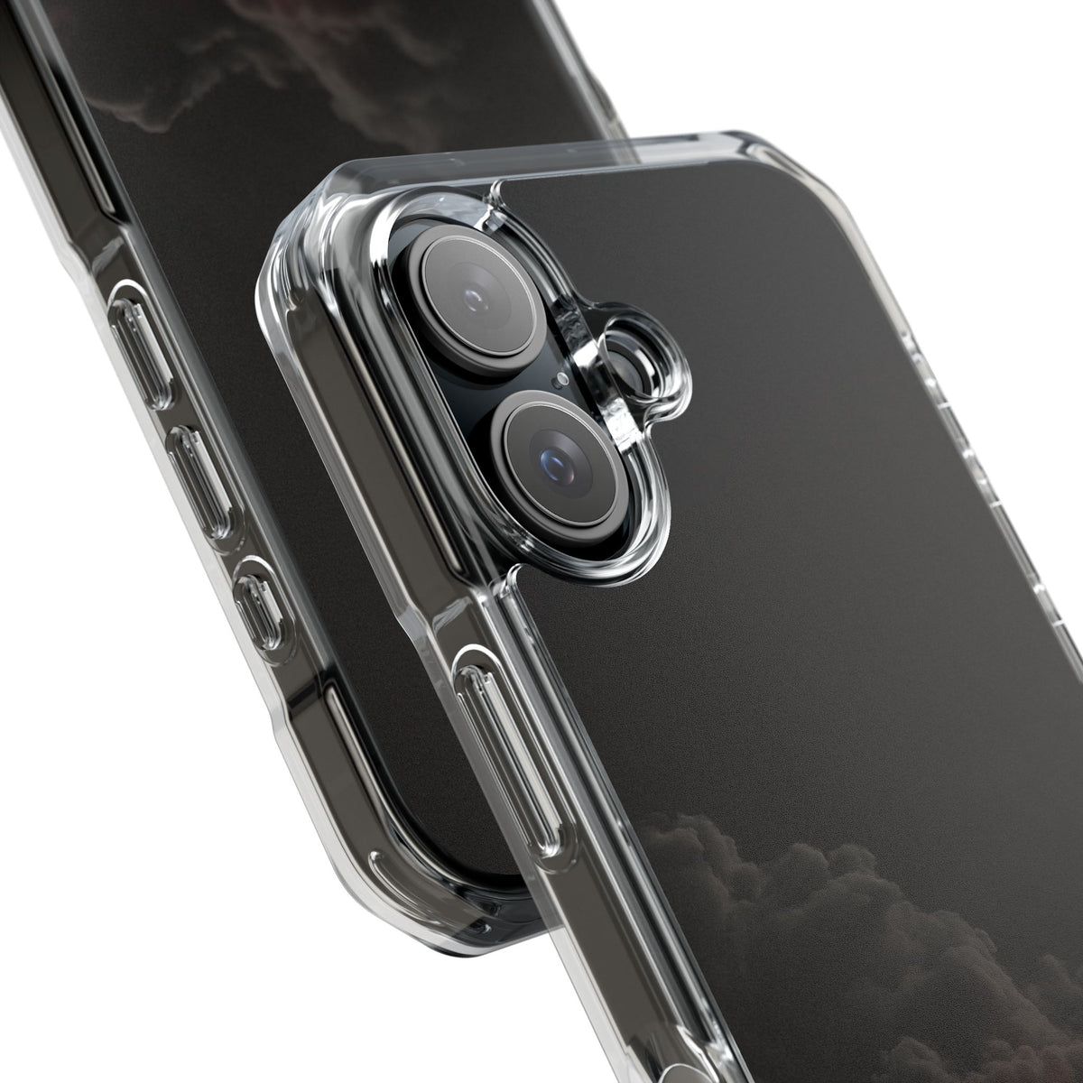 Crimson Fog Void · Clear Impact Magnetic Phone Case for iPhone ·  Black