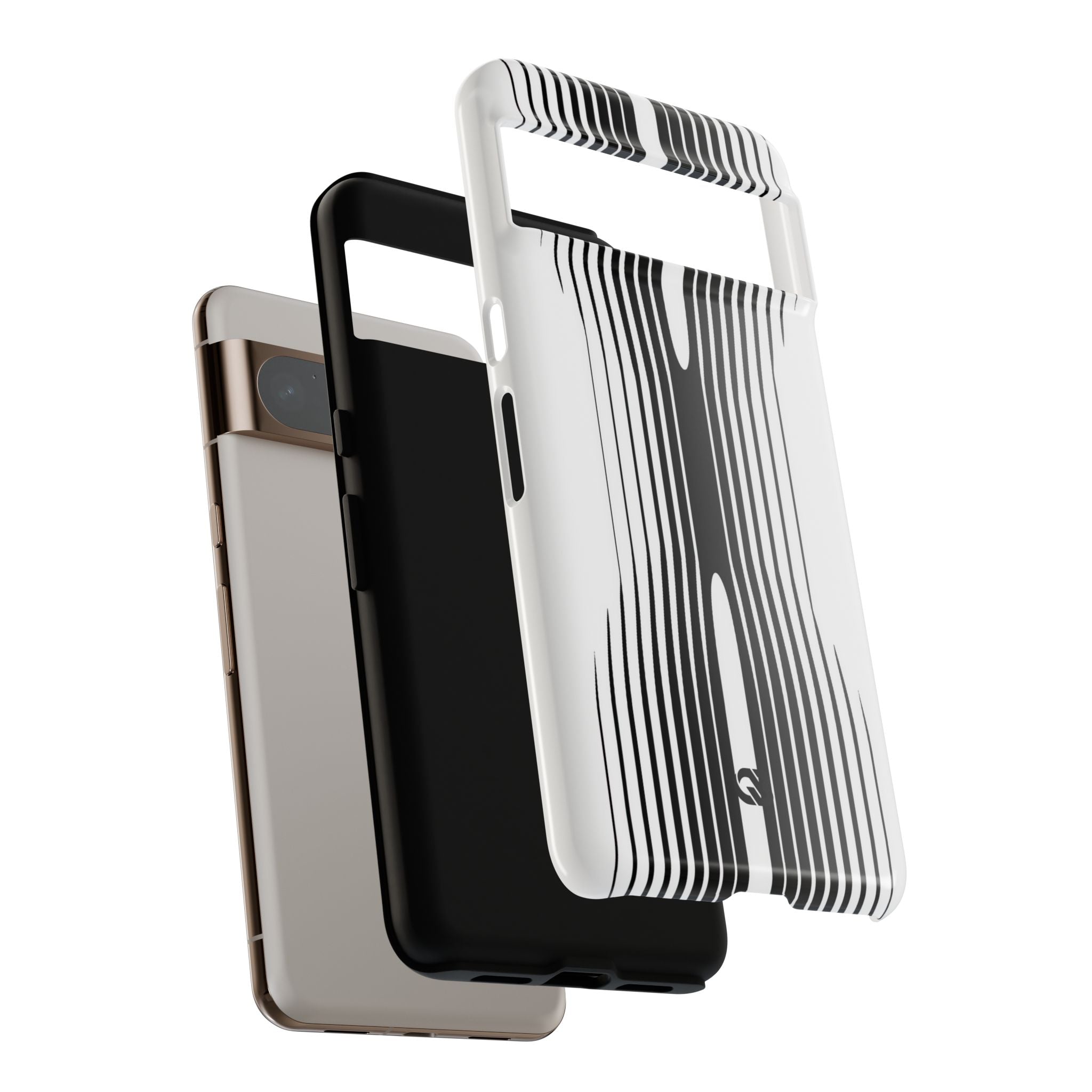 White Tough Phone Case for Google Pixel - Kinetic Mono Distortion