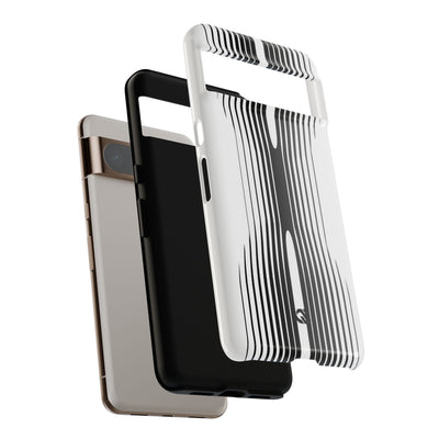 White Tough Phone Case for Google Pixel - Kinetic Mono Distortion