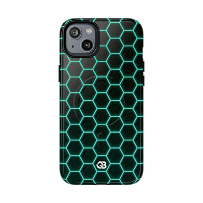 Neon Hex Spectrum · Tough 2.0 Magnetic Phone Case for iPhone · Teal