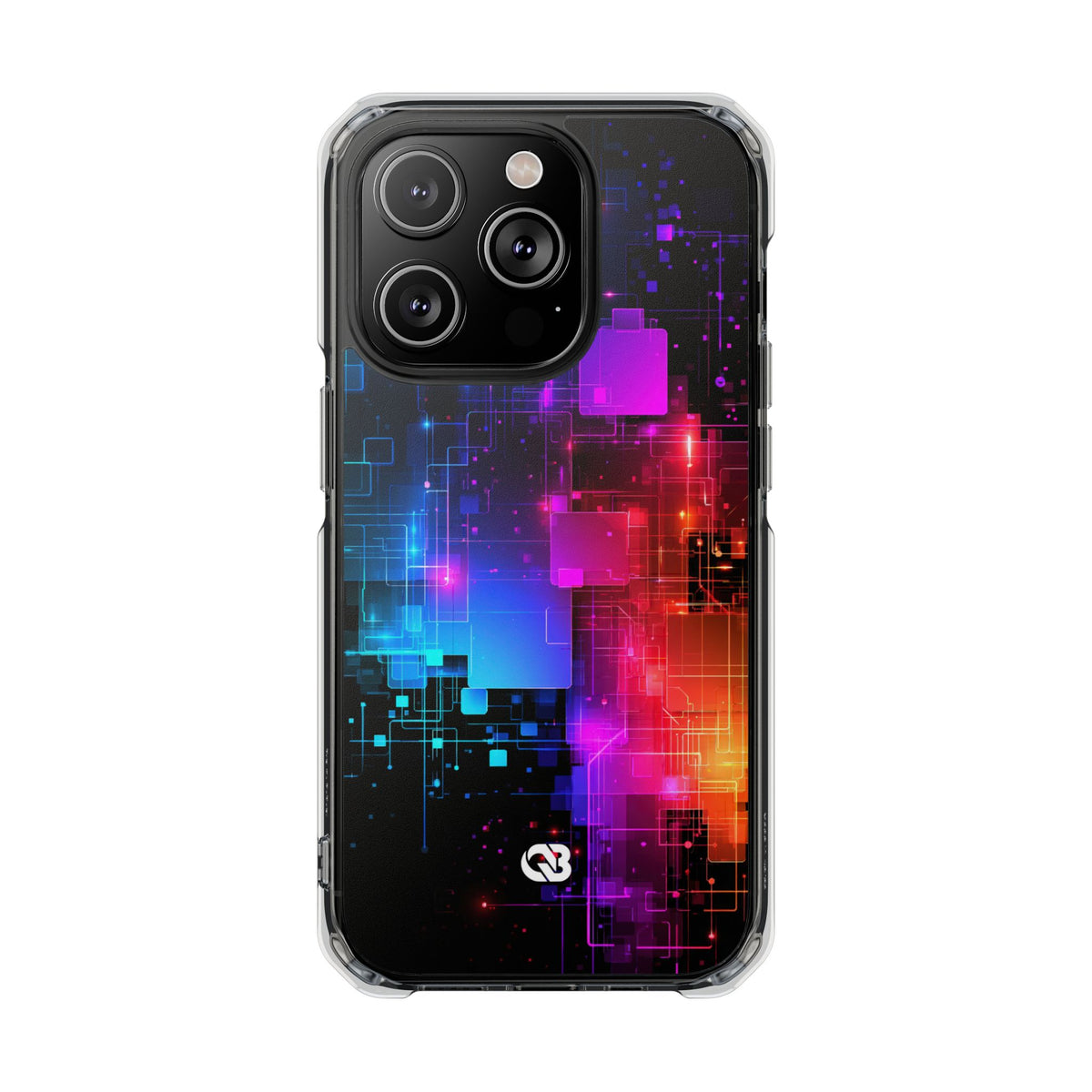 Spectral Circuit Grid · Clear Impact Magnetic Phone Case for iPhone · Black