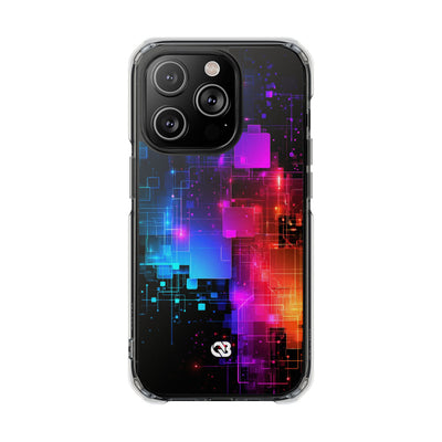 Spectral Circuit Grid · Clear Impact Magnetic Phone Case for iPhone · Black