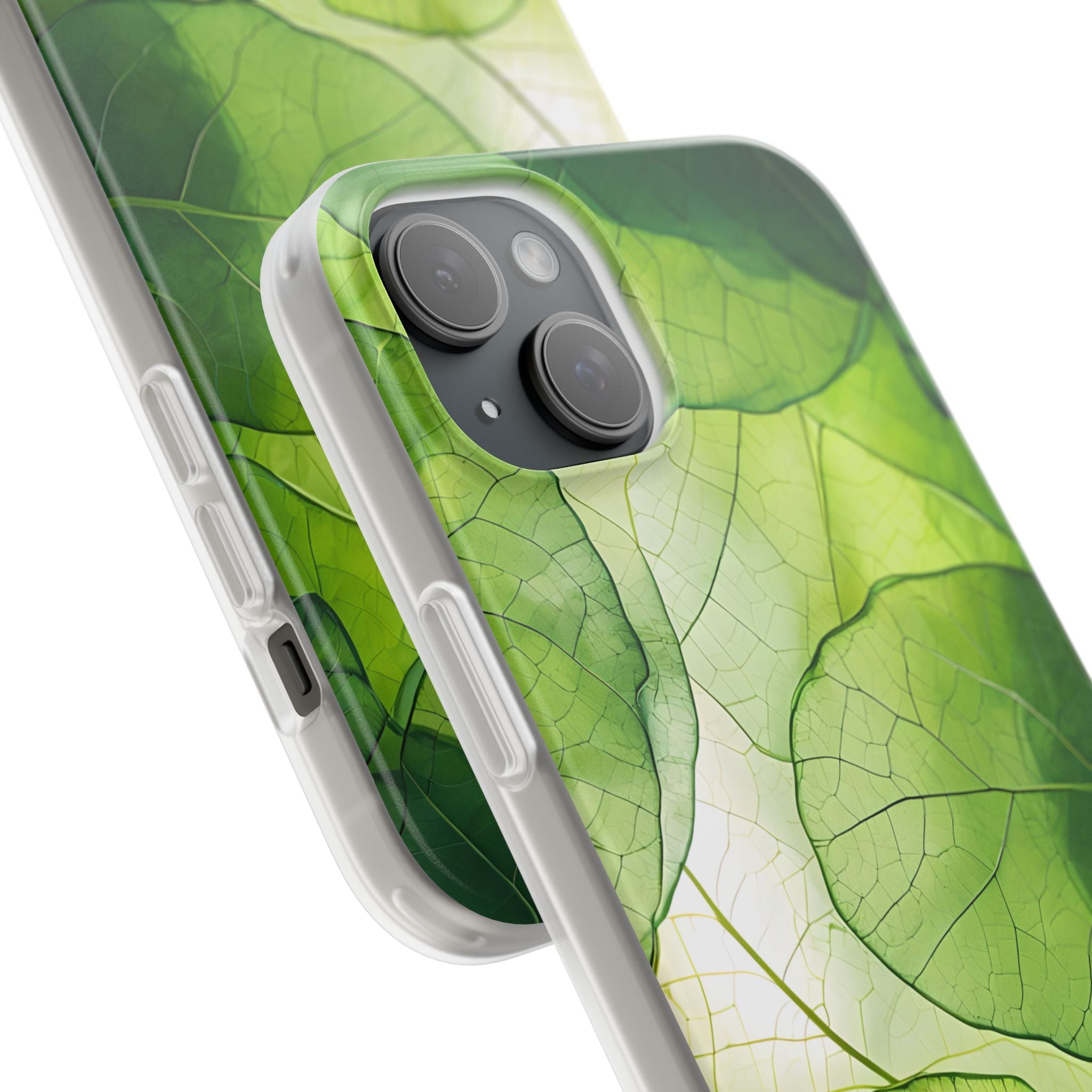 Emerald Leaf Veins · Soft Phone Case for iPhone