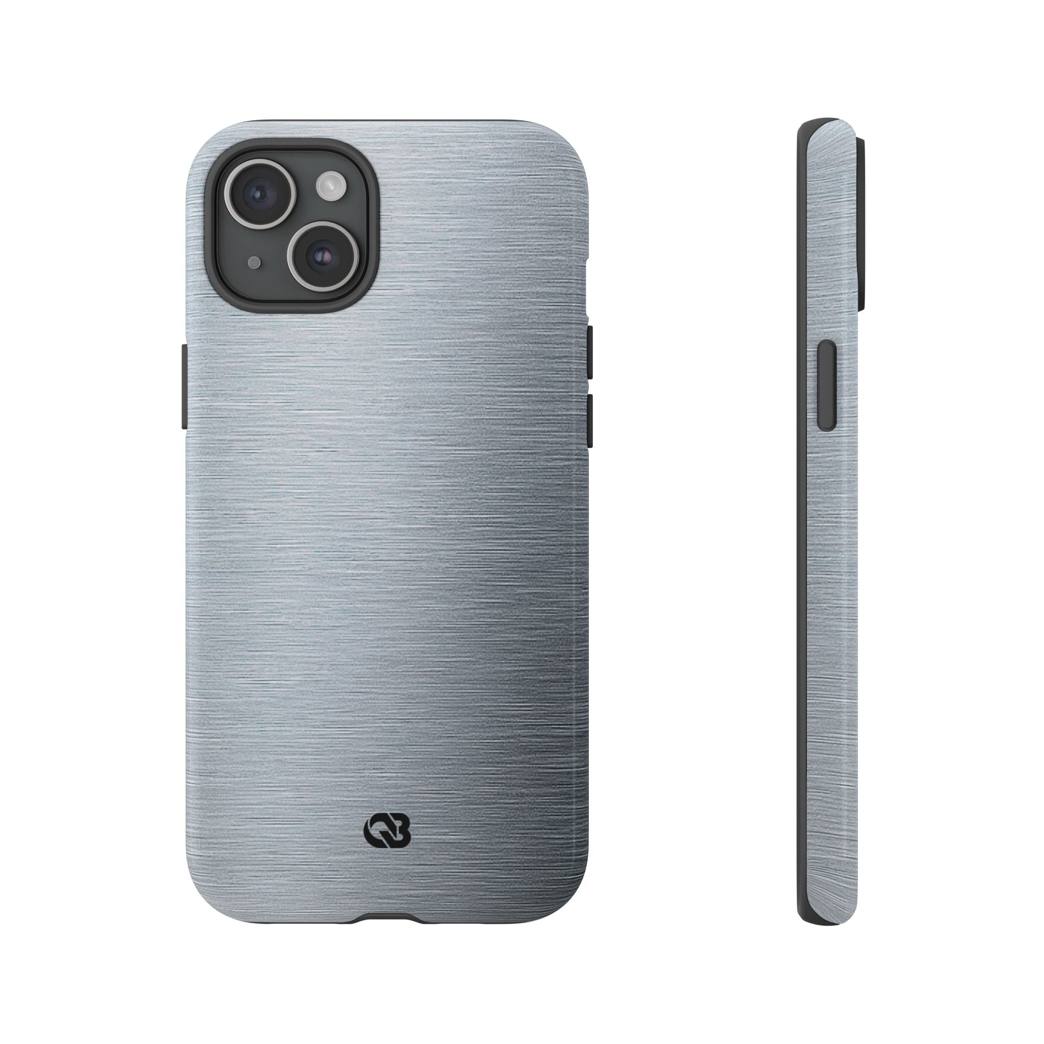 Silver Tough Phone Case for iPhone - Satin Chrome Grain