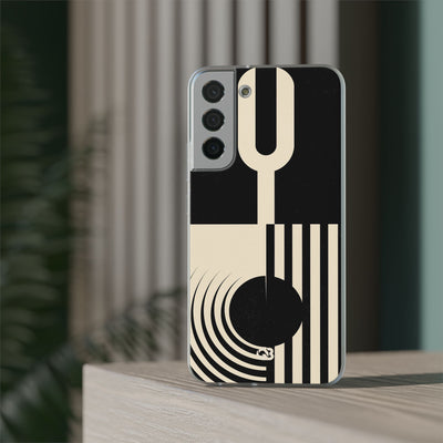 Black Lite Phone Case for Samsung - Ivory Signal Grid
