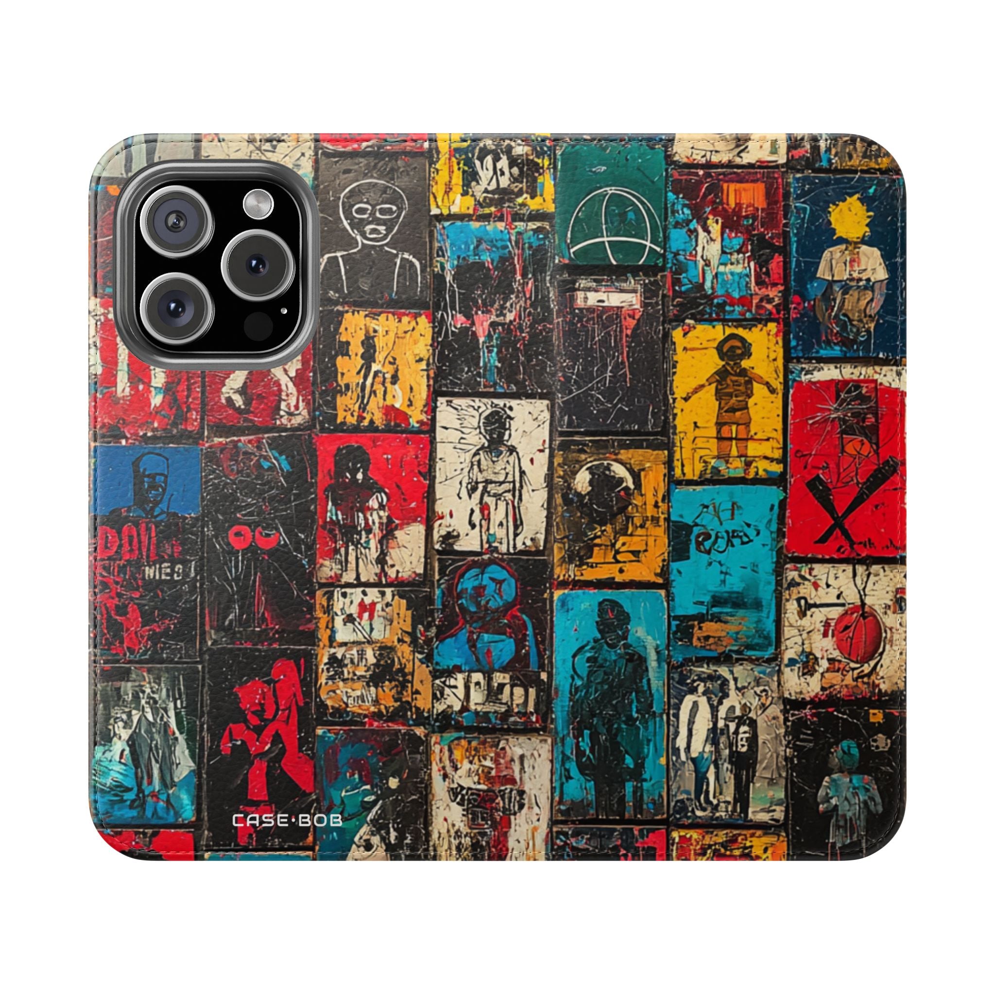 Portrait Grid Crimson - iPhone 16 Pro Case - Wallet