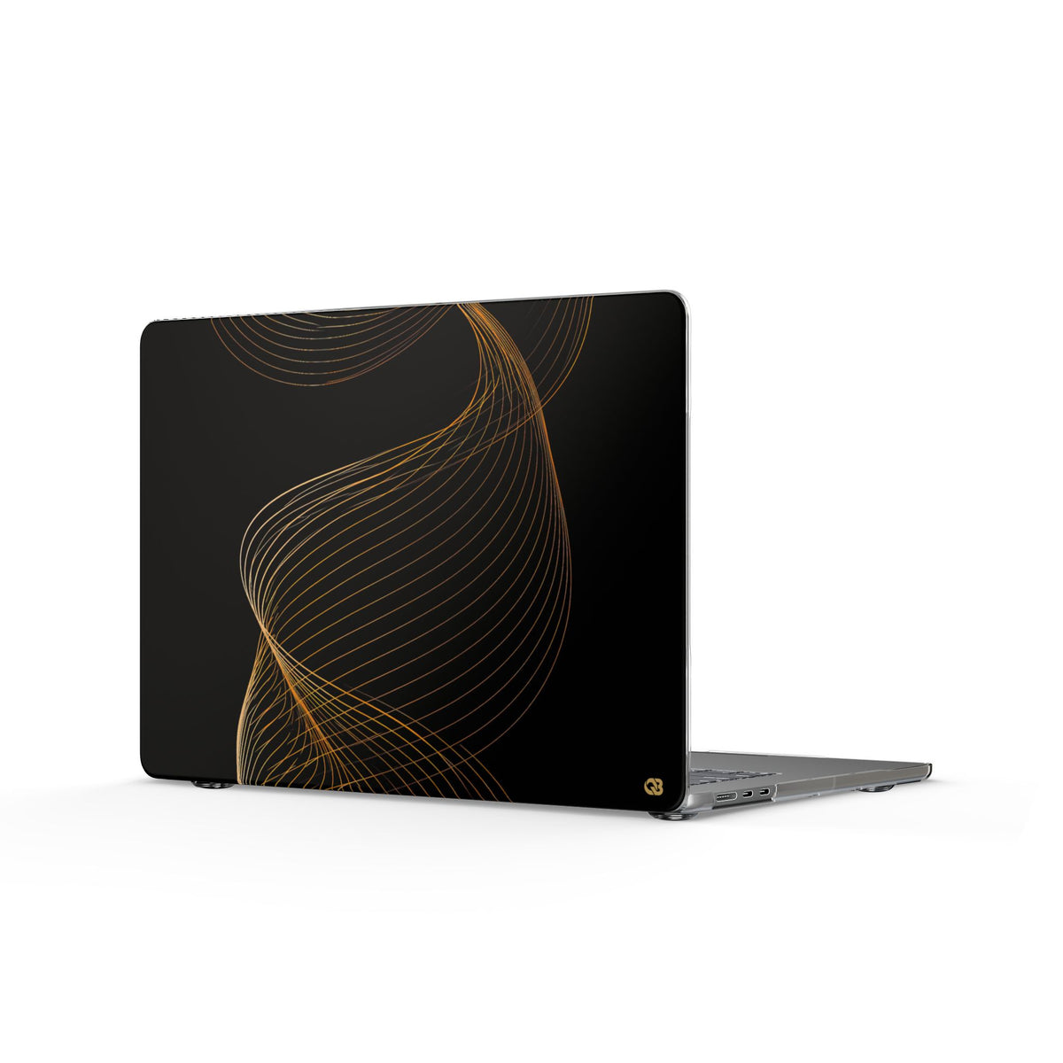 Golden Horizon Drift · Clear Hard Case for MacBook · Black