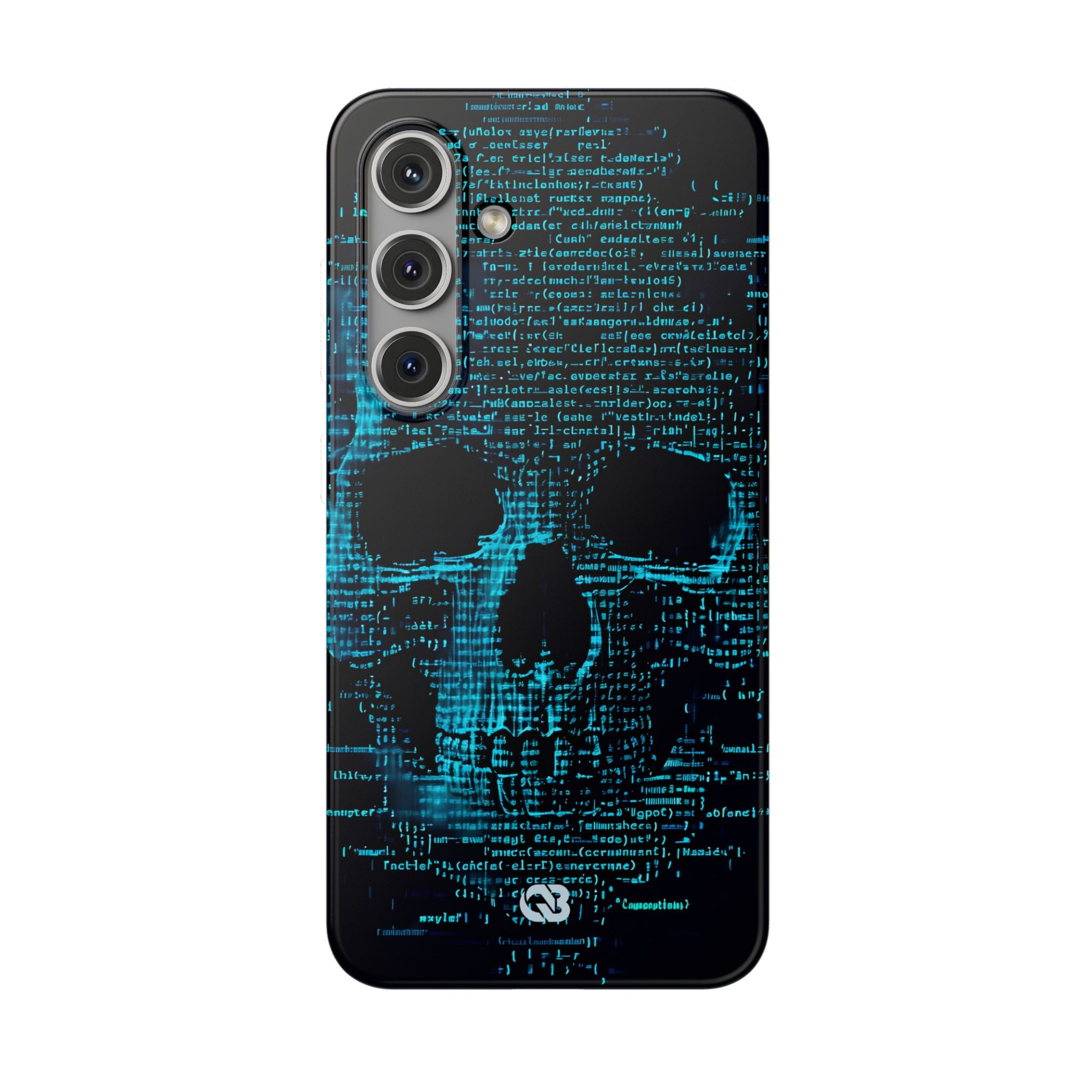 Cyan Glitch Skull · Soft Handyhülle für Samsung