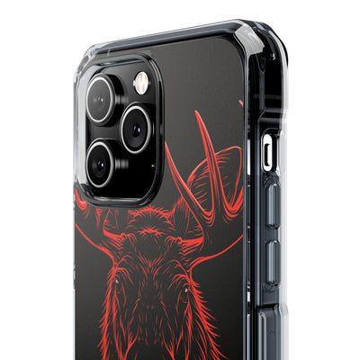 Crimson Horizon Moose · Impact Magnetic Phone Case for iPhone ·  Black