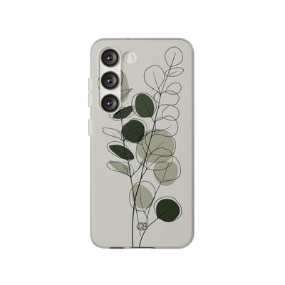 Green Lite Phone Case for Samsung - Muted Eucalyptus Sketch