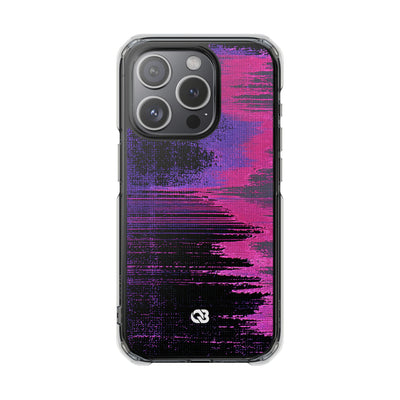 Neon Signal Shift · Clear Impact Magnetic Phone Case for iPhone · Purple
