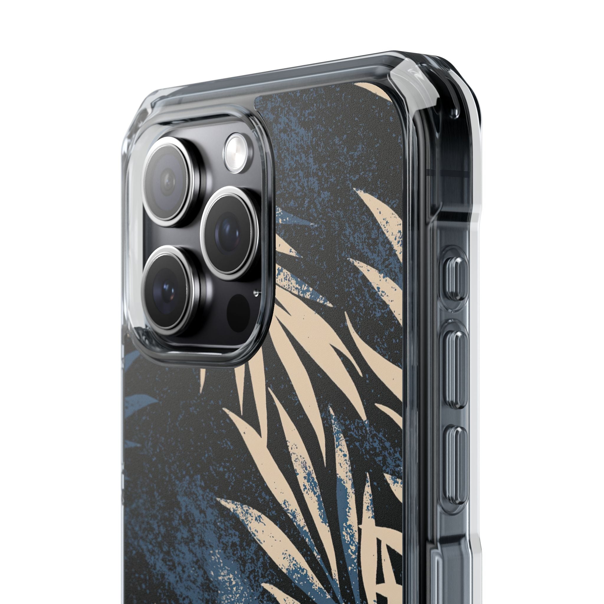Blue Impact MagSafe Phone Case for iPhone - Midnight Indigo Palm