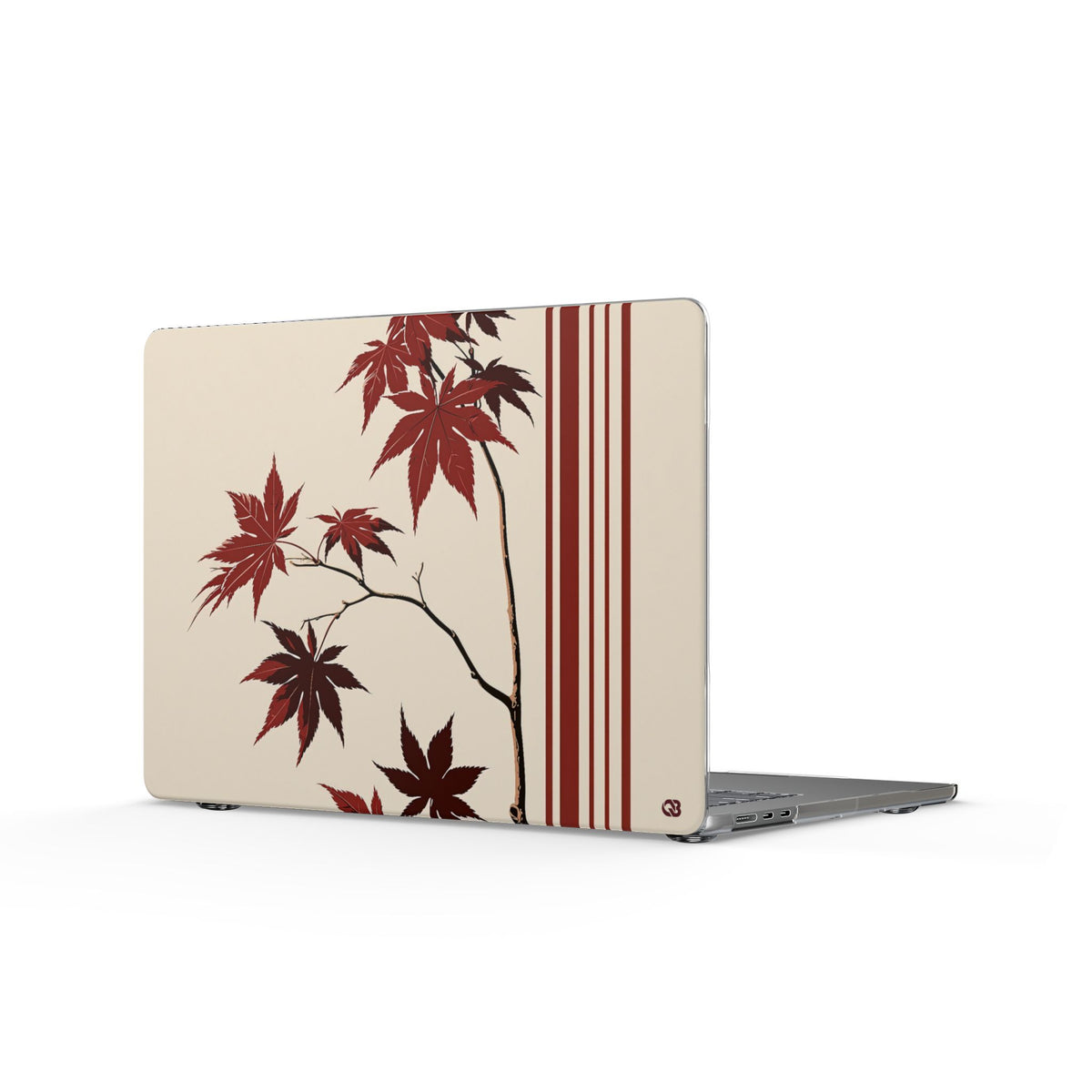 Crimson Maple Branch · Clear Hard Case for MacBook · Beige