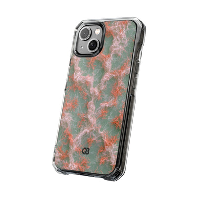 Coral Pixel Matrix · Clear Impact Magnetic Phone Case for iPhone · Green