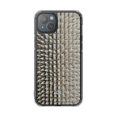Beige Impact MagSafe Phone Case for iPhone - Bone Spiked Grid