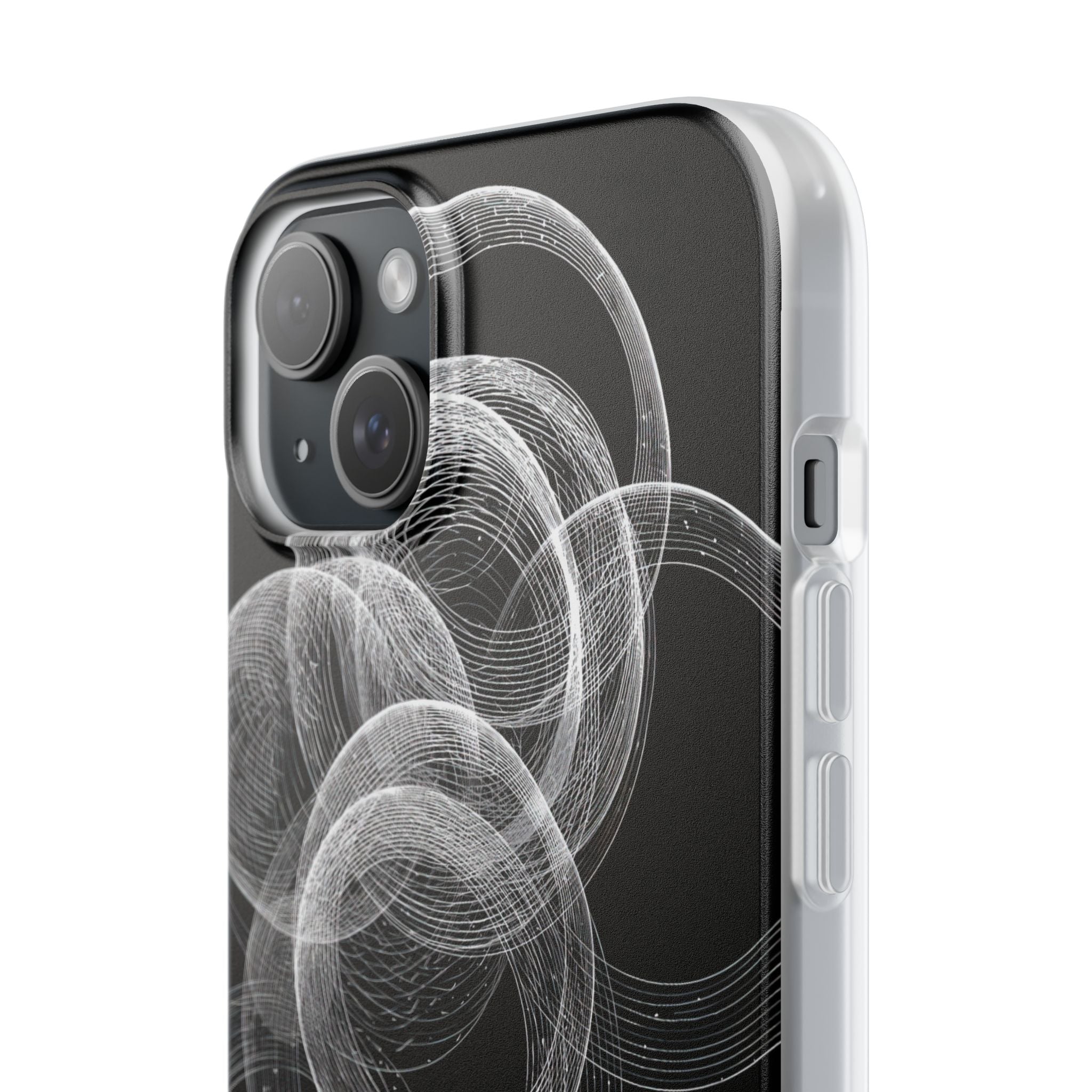 Black Lite Phone Case for iPhone - Kinetic Wireframe Orbit