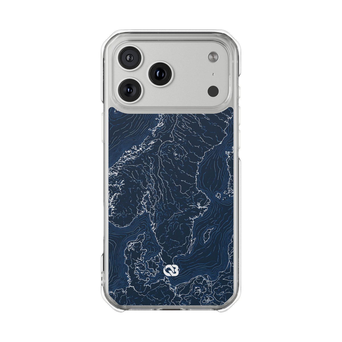 Nordic Contour Chart · Clear Impact Magnetic Phone Case for iPhone · Blue