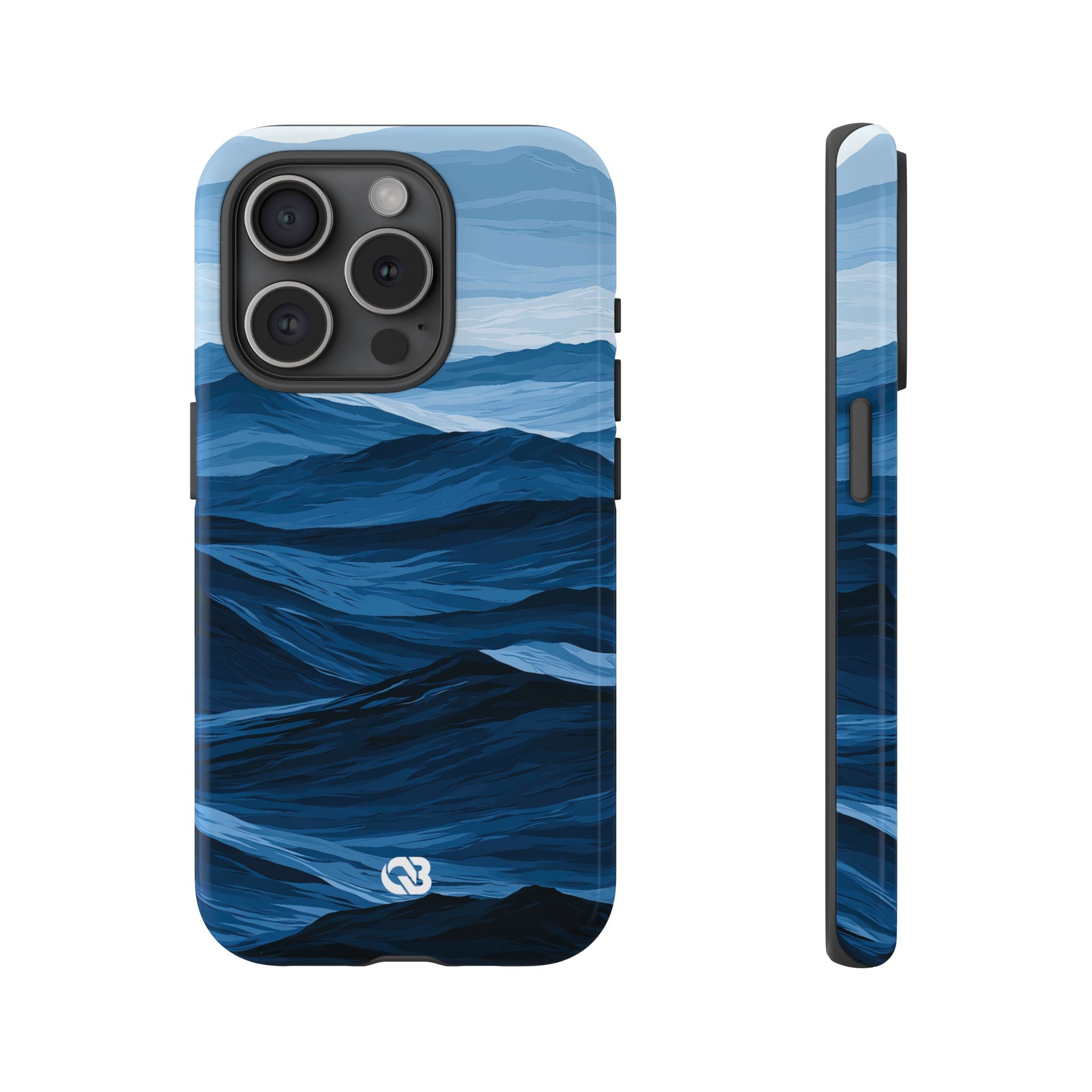 Blue Tough Phone Case for iPhone - Cobalt Ridge Tides