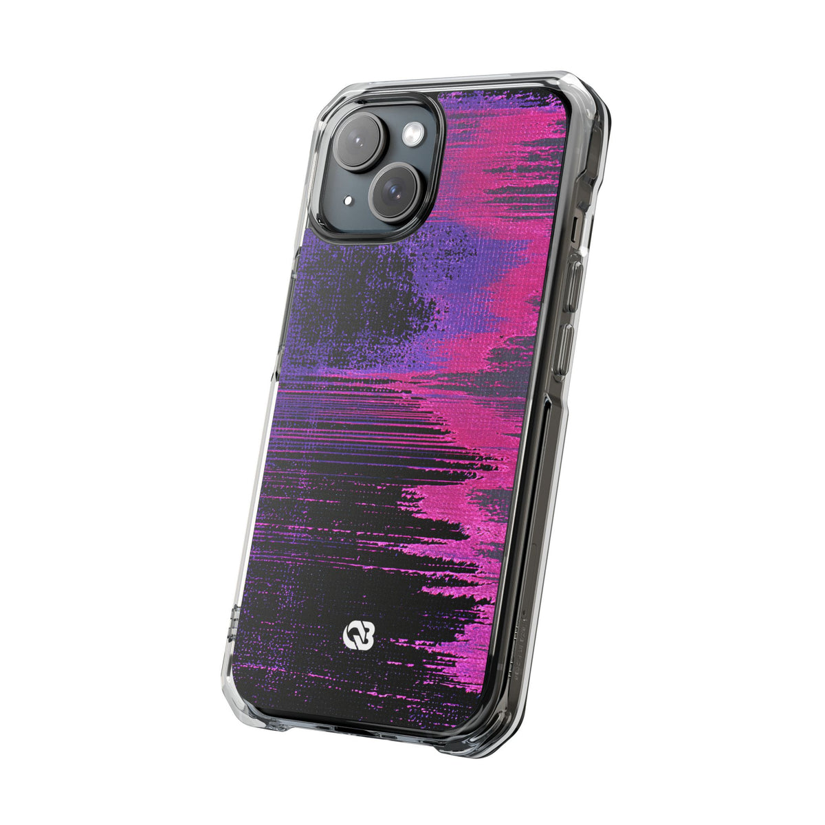 Neon Signal Shift · Clear Impact Magnetic Phone Case for iPhone · Purple