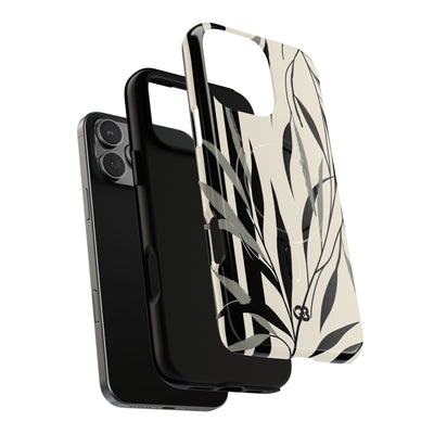Beige Tough 2.0 Magsafe Phone Case for iPhone - Soot Leaf Sketch