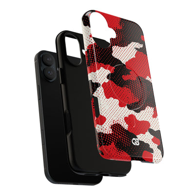 Crimson Halftone Camo · Tough 2.0 Magnetic Phone Case for iPhone · Red