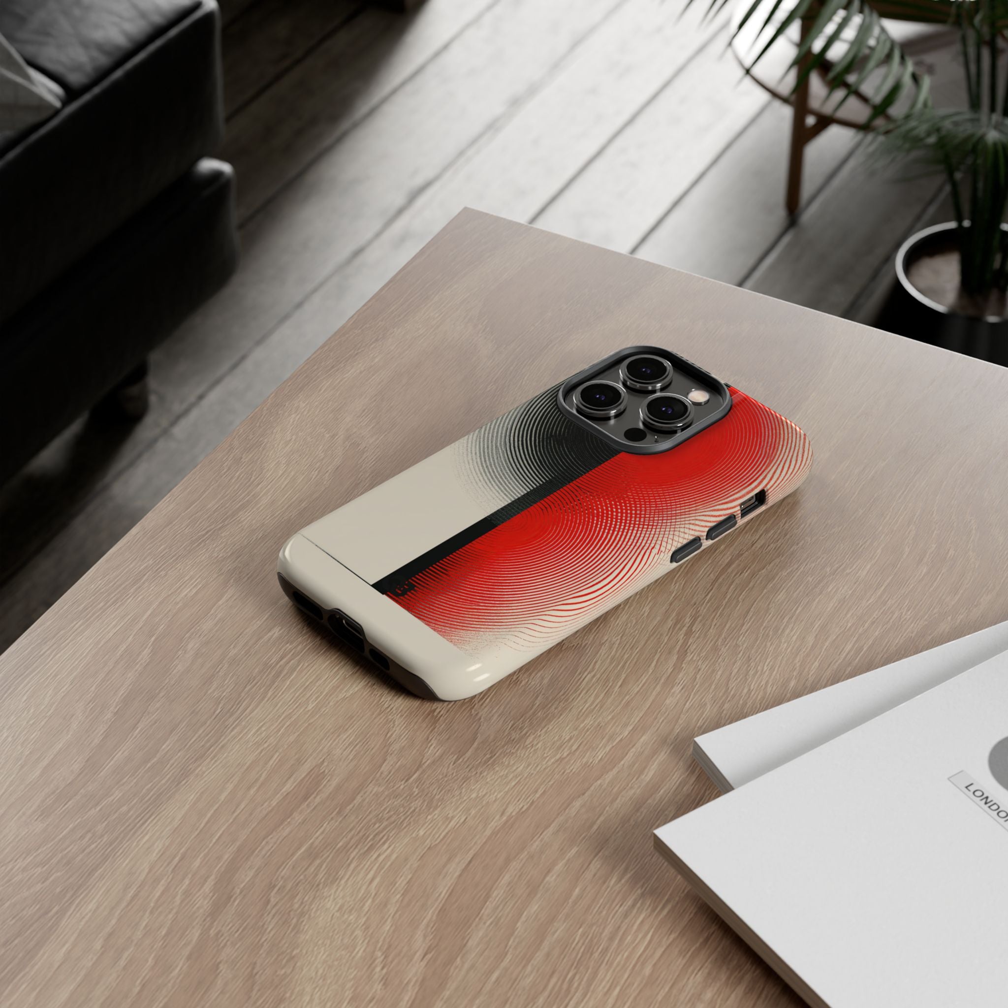 Red Tough Phone Case for iPhone - Split Signal Red