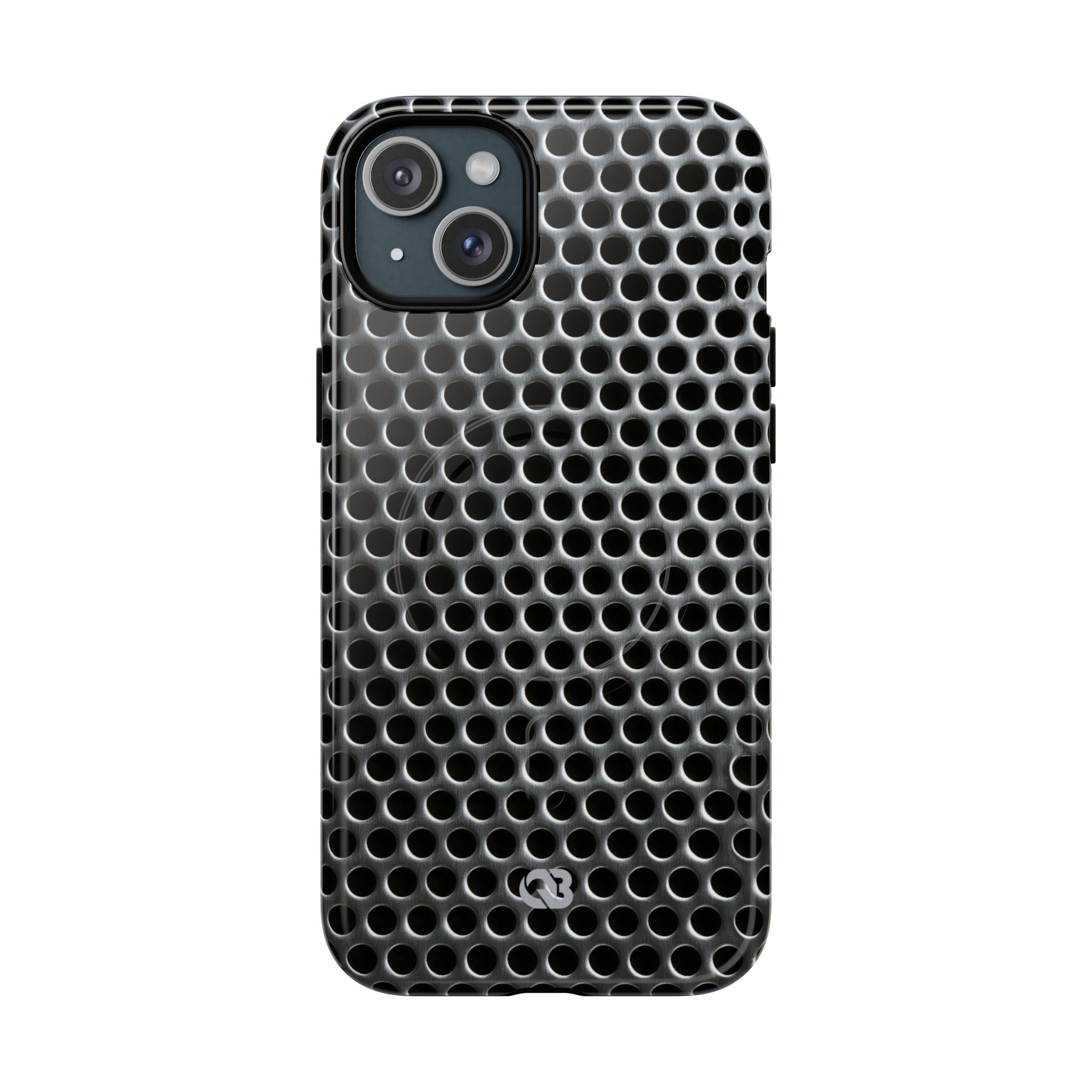 Silver Tough 2.0 Magsafe Phone Case for iPhone - Brutalist Steel Mesh